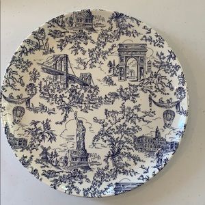 12” Tiffany & Co. round New York toile platter